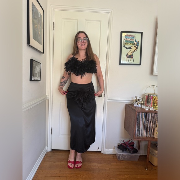 Vintage Other - 90s Vintage Two Piece Feather Bra and Underwear Set
